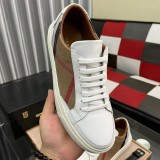 Men's Vintage Check Panelled Casual Sneakers White