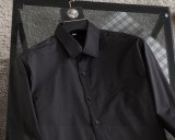 Men's Embroidered Logo Long Sleeve Shirt Black