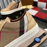 Men's Vintage Check Panelled Casual Sneakers brown