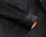 Men's Embroidered Logo Long Sleeve Shirt Black