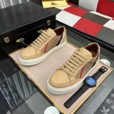 Men's Vintage Check Panelled Casual Sneakers brown