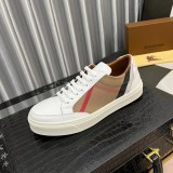 Men's Vintage Check Panelled Casual Sneakers White