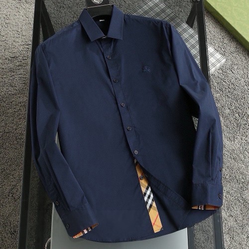 Simple Versatile Men's Casual Long Sleeve Shirt Blue