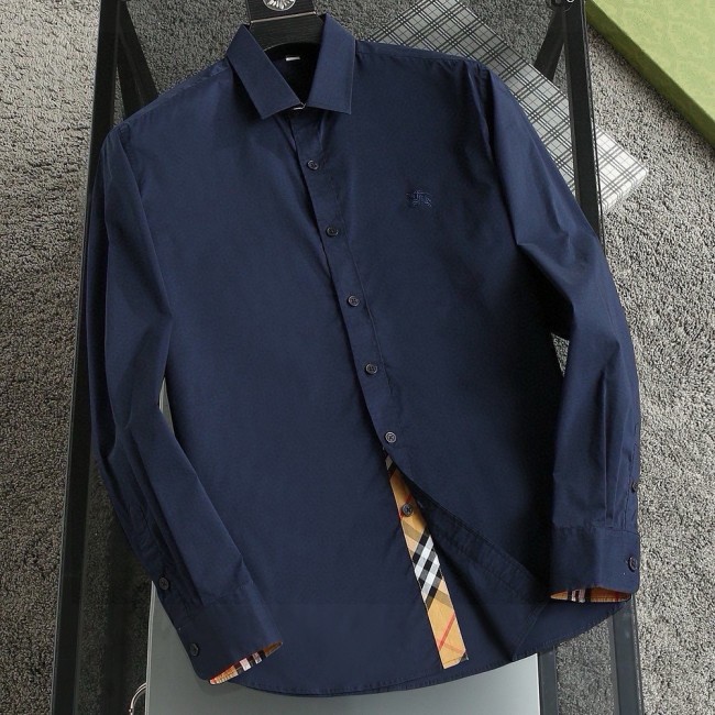Simple Versatile Men's Casual Long Sleeve Shirt Blue