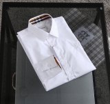 Men's Embroidered Logo Long Sleeve Shirt White