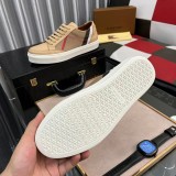 Men's Vintage Check Panelled Casual Sneakers brown