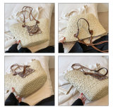 5A Anagram Basket bag in iraca palm and calfskin Tote Bag