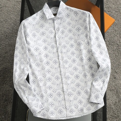 Printed Logo Men's Long Sleeve Shirt White