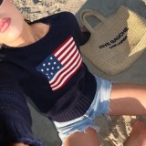 Women's 100% Cotton Oversized Soft Crewneck Warm Pullover Sweater Polo Loose Fit Jumper RL22516