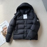 Vezere 5A Men's Hooded Down Jacket Coat Black （90% White Duck Down）