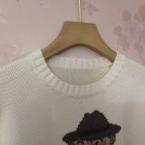 100% Cotton Oversized Soft Crewneck Warm Pullover Sweater Polo Embroidery Bear Loose Fit Jumper
