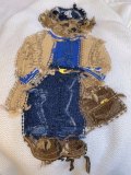 Women's 90% Wool Oversized Soft Crewneck Warm Pullover Sweater Polo Embroidery Bear Loose Fit Jumper 00808