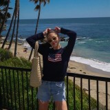 Women's 100% Cotton Oversized Soft Crewneck Warm Pullover Sweater Polo Loose Fit Jumper RL22516