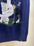 100% Cotton Oversized Soft Crewneck Warm Pullover Sweater Polo Embroidery Bear Loose Fit Jumper