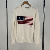 Women's 100% Cotton Oversized Soft Crewneck Warm Pullover Sweater Polo Loose Fit Jumper RL22516