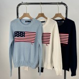 Women's 100% Cotton Oversized Soft Crewneck Warm Pullover Sweater Polo Loose Fit Jumper RL22516