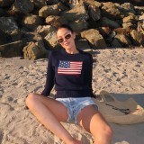 Women's 100% Cotton Oversized Soft Crewneck Warm Pullover Sweater Polo Loose Fit Jumper RL22516