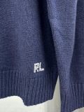 Women's 70% Wool 30% Cashmere Oversized Soft Crewneck Warm Pullover Sweater Polo Embroidery Bear Loose Fit Jumper