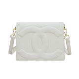 5A Women's Simple Large Logo Shoulder Bag White