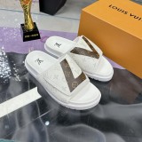 Men's Casual Printed Logo Slippers White