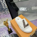 Men's Casual Printed Logo Slippers White