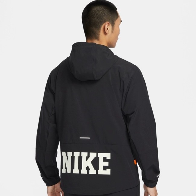 Simple Printed Logo Thin Hooded Windbreaker Black FV-3970-71