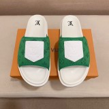 Men's Casual Slippers Denim Green White
