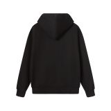 Simple Versatile Embroidered Logo Hooded Jacket Black 906