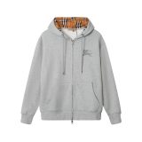 Simple Versatile Embroidered Logo Hooded Jacket Gray 906