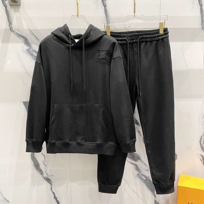 2024 New Simple Hoodie Pants Suit Black