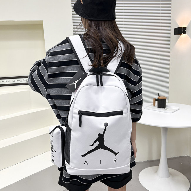 5A Printed Logo Casual Large Capacity Backpack White