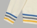 Original Jacquard Colorful Letter Logo Wool Sweater Beige