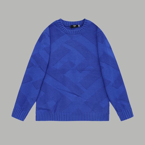 Original Spring Autumn Large Logo Wool Sweater Blue
