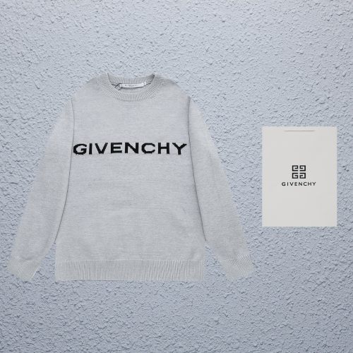 Original Simple Versatile Mickey Mouse Jacquard Logo Wool Sweater Gray