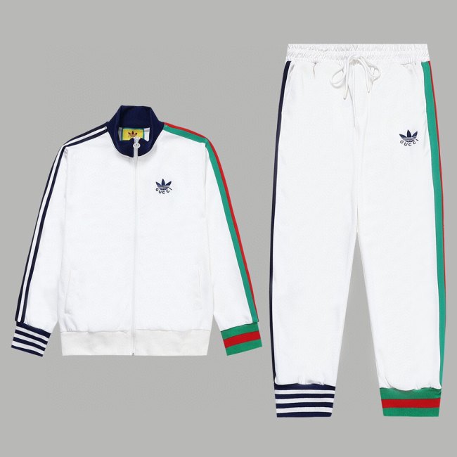 Original Simple Embroidered Logo Jacket Pant White