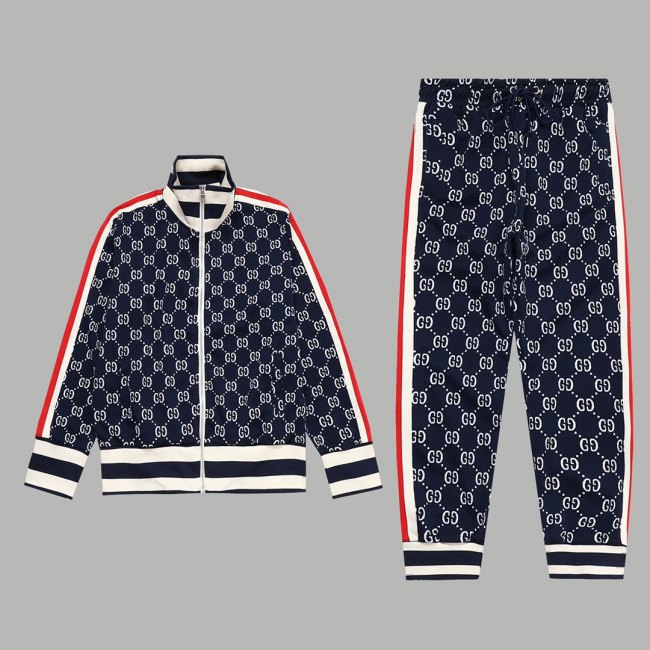 Original GG Jacquard Logo Jacket Pant Suit Blue