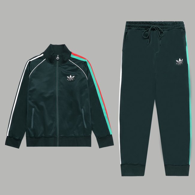 Original Simple Embroidered Logo Jacket Pant Green