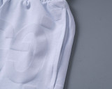 Spring Summer Short Sleeve Polo Shirt Shorts Set White 6550#