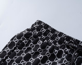 Spring Summer GG Jacquard Logo Short Sleeve Polo Shirt Shorts Set Black 6547#
