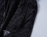 Spring Summer Jacquard Short Sleeve T-shirt Shorts Set Black 6549#