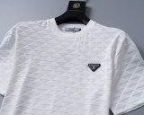 Spring Summer Jacquard Short Sleeve T-shirt Shorts Set White 6549#