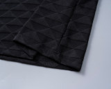 Spring Summer Jacquard Short Sleeve T-shirt Shorts Set Black 6549#