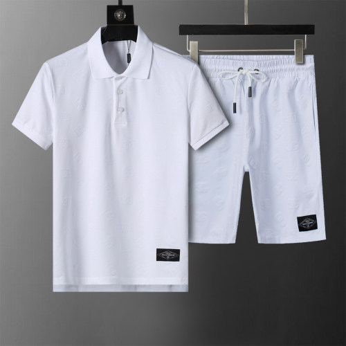 Spring Summer DG Short Sleeve T-shirt Shorts Set White 6558#
