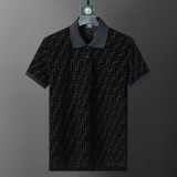 Spring Summer Short Sleeve Polo Shirt Shorts Set Black 6556#