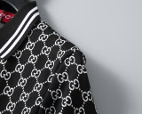 Spring Summer GG Jacquard Logo Short Sleeve Polo Shirt Shorts Set Black 6547#