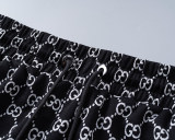 Spring Summer GG Jacquard Logo Short Sleeve Polo Shirt Shorts Set Black 6547#