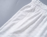 Spring Summer Jacquard Short Sleeve T-shirt Shorts Set White 6549#