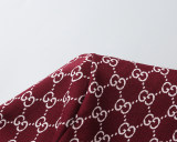 Spring Summer GG Jacquard Logo Short Sleeve Polo Shirt Shorts Set Dark Red 6547#