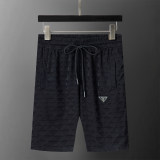 Spring Summer Jacquard Short Sleeve T-shirt Shorts Set Black 6549#