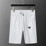 Spring Summer Jacquard Short Sleeve T-shirt Shorts Set White 6549#